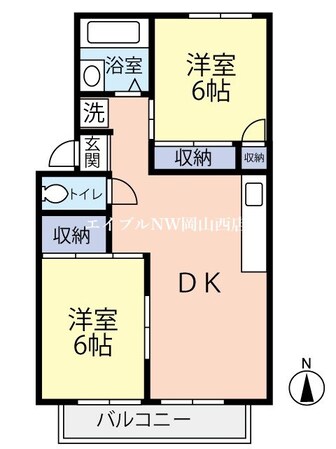 グリンパレスB棟の物件間取画像